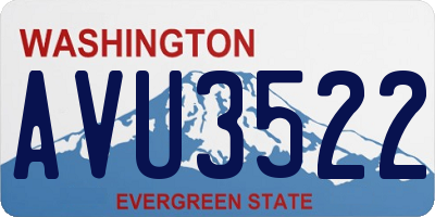 WA license plate AVU3522