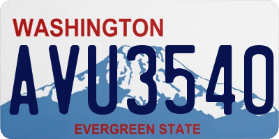 WA license plate AVU3540