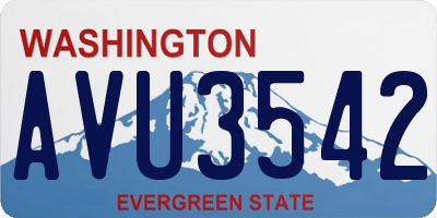 WA license plate AVU3542