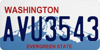 WA license plate AVU3543