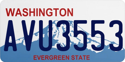 WA license plate AVU3553