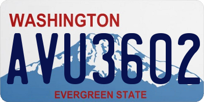 WA license plate AVU3602