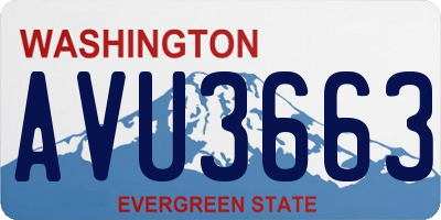 WA license plate AVU3663