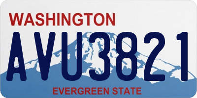 WA license plate AVU3821