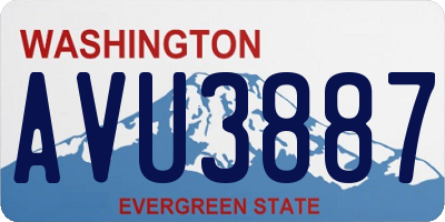 WA license plate AVU3887