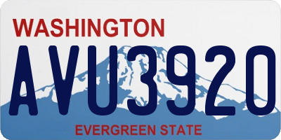 WA license plate AVU3920