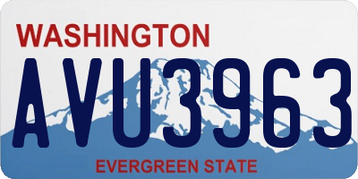 WA license plate AVU3963