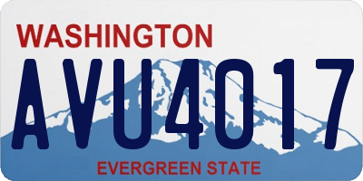 WA license plate AVU4017