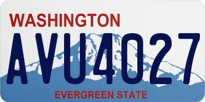 WA license plate AVU4027