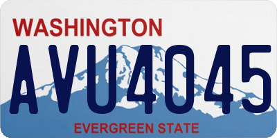 WA license plate AVU4045