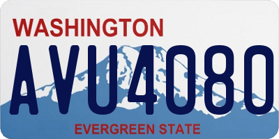 WA license plate AVU4080