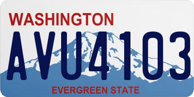 WA license plate AVU4103