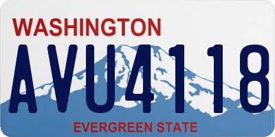 WA license plate AVU4118