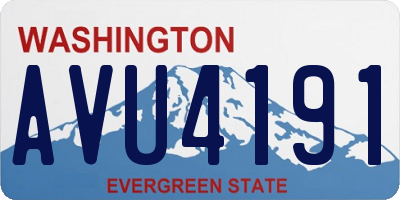 WA license plate AVU4191