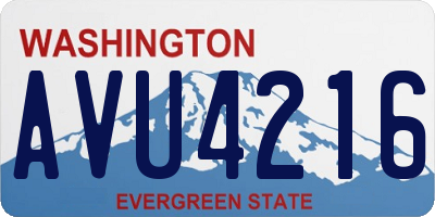 WA license plate AVU4216