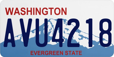 WA license plate AVU4218