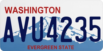 WA license plate AVU4235