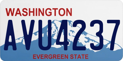 WA license plate AVU4237