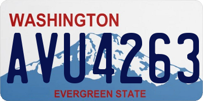 WA license plate AVU4263