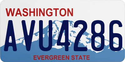 WA license plate AVU4286