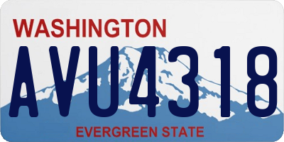 WA license plate AVU4318