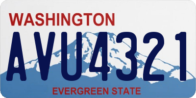 WA license plate AVU4321