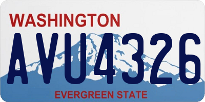 WA license plate AVU4326