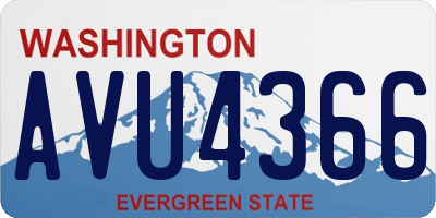 WA license plate AVU4366