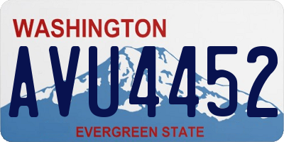 WA license plate AVU4452