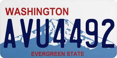 WA license plate AVU4492