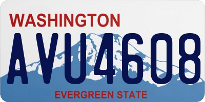 WA license plate AVU4608
