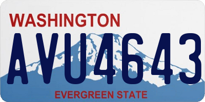 WA license plate AVU4643