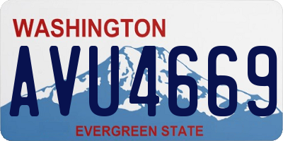 WA license plate AVU4669