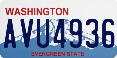 WA license plate AVU4936