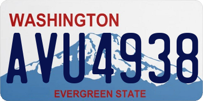 WA license plate AVU4938