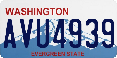 WA license plate AVU4939