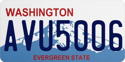 WA license plate AVU5006