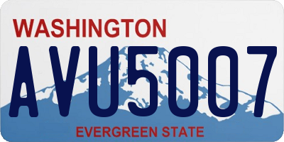 WA license plate AVU5007