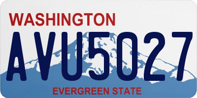 WA license plate AVU5027