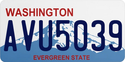 WA license plate AVU5039