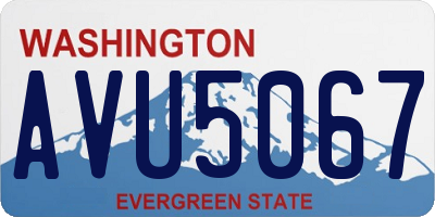 WA license plate AVU5067