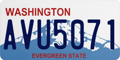 WA license plate AVU5071