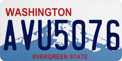WA license plate AVU5076