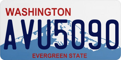 WA license plate AVU5090