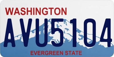 WA license plate AVU5104
