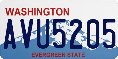 WA license plate AVU5205