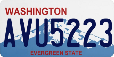 WA license plate AVU5223