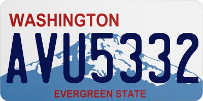 WA license plate AVU5332