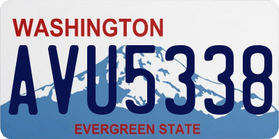 WA license plate AVU5338