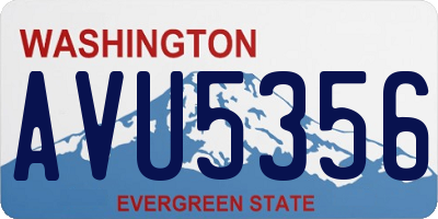 WA license plate AVU5356